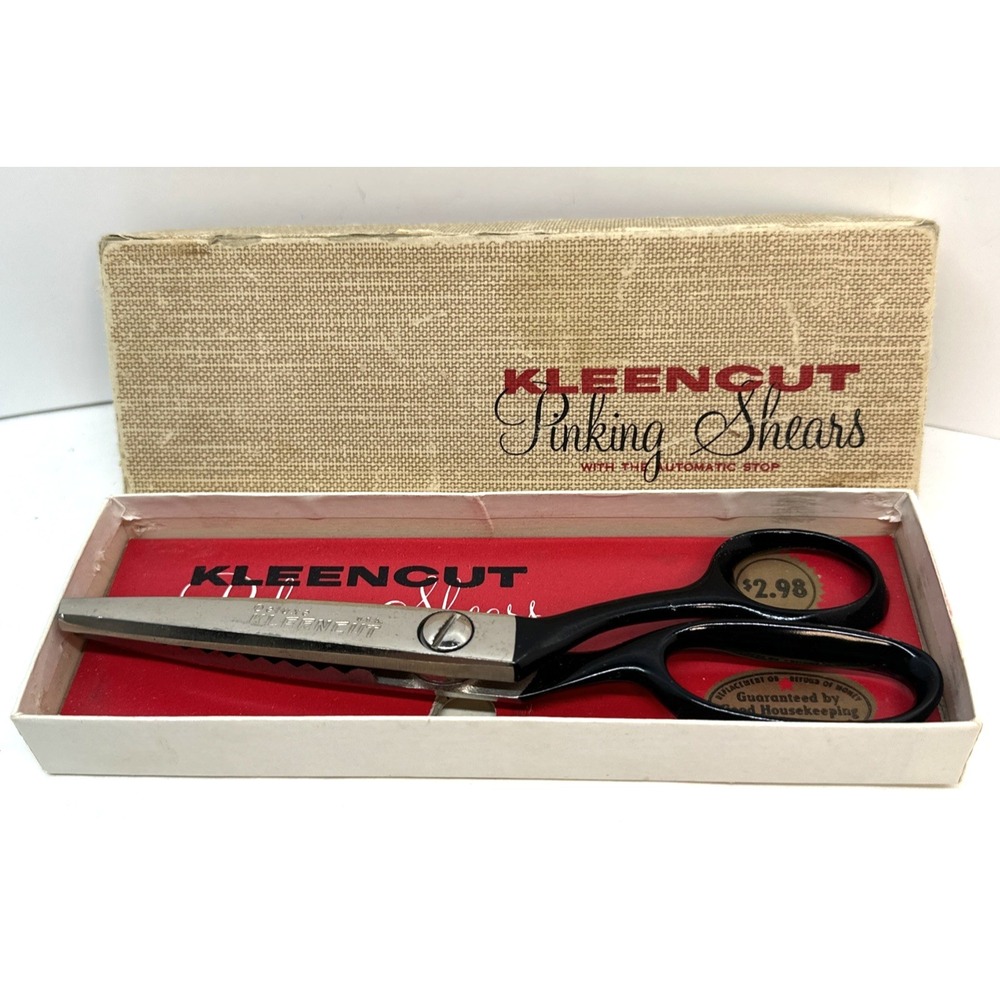 Vintage Kleencut Deluxe Pinking Shears Sewing Scissors Saw-Tooth Zig Zag no 180